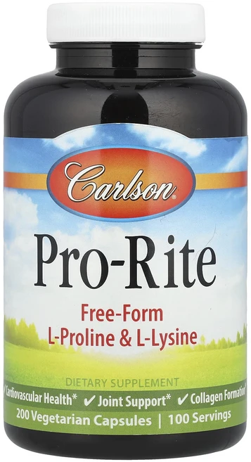 칼슨 프로 라이트 유리형 l-프롤린 앤드 l-라이신 베지캡슐 200정, 6개 - 쿠팡