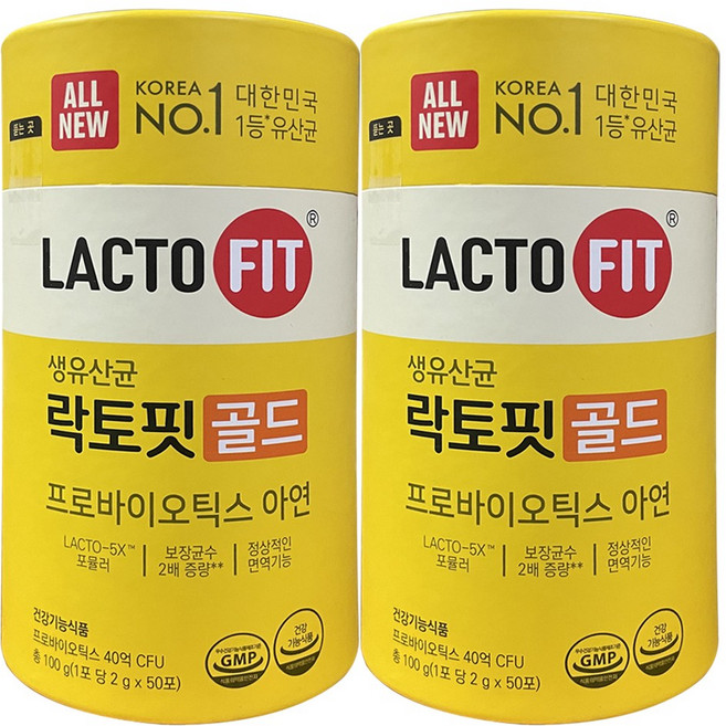 종근당건강 락토핏 생유산균 골드, 100g, 2개