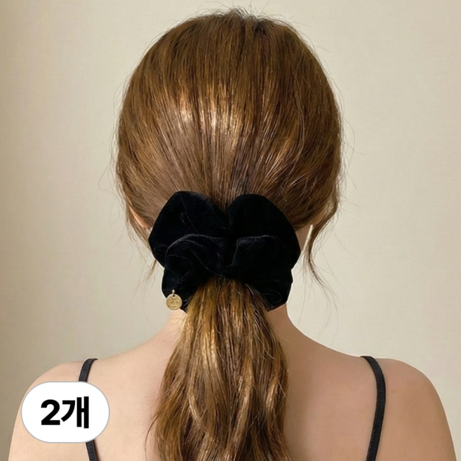 루미코나 1+1 여성 고급 헤어 벨벳 곱창 밴드 스크런치