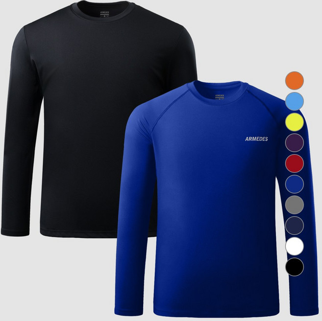 아르메데스 남성용 기능성 긴팔 쿨티셔츠+ 쿨티셔츠 2매