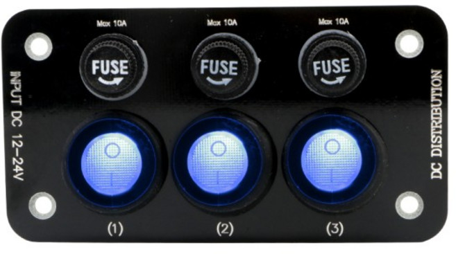 DC 12-24V 자동차 부품 교체 가능 퓨즈 홀더 다공성 토글 스위치 해양 트럭 패널 3 조합, 한개옵션0, 1개