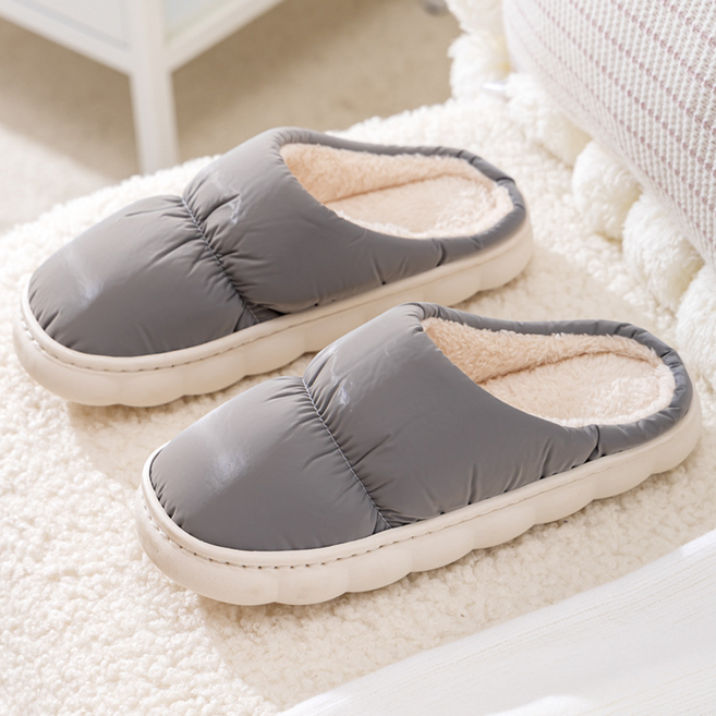 북마크 패딩 슬리퍼 따뜻한 겨울 방한 털 실내화 거실 사무실