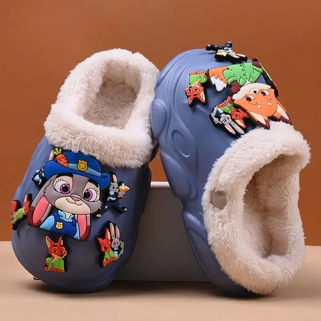 올스토어 만화 주디 닉 주토피아 면 슬리퍼 남녀공 양털 안감 부드럽고 편리하며 따뜻함, 05 2-27Long17.5CM, 03 Disney-02