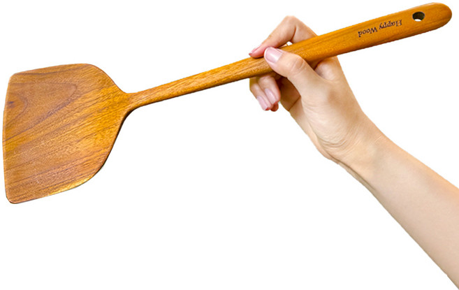 스와하 SWC19 킹사이즈 티크 원목 뒤집개 13x40cm 와이드, 1개