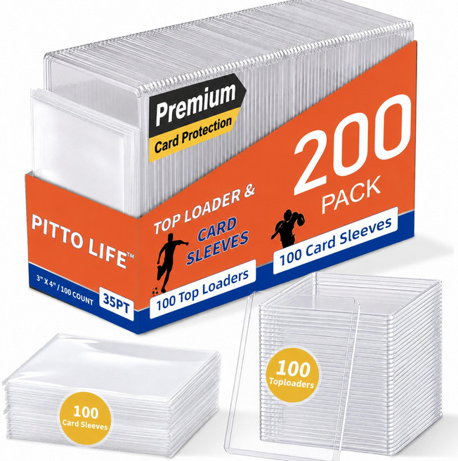 5위 - PITTO LIFE 35PT TCG 포켓몬카드 박스 야구카드 팬 응원 카드쉘 보관 케이스 탑로더 슬리브, 투