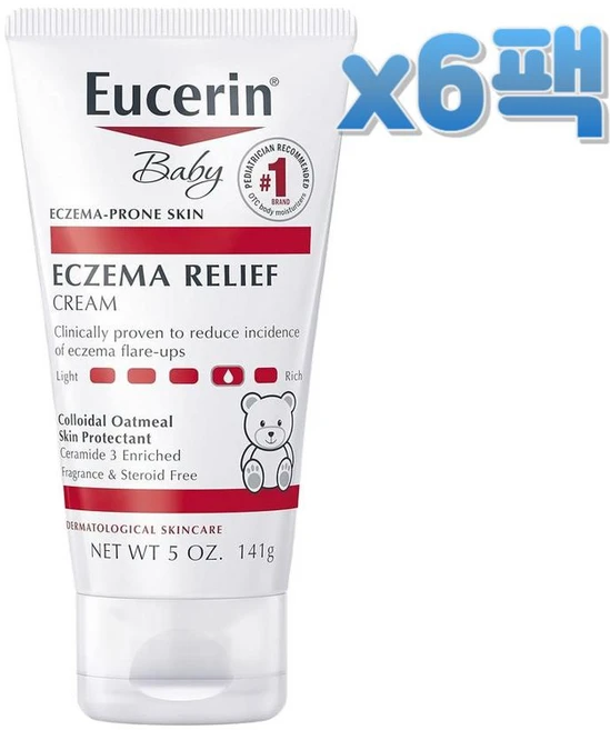 Eucerin 유세린 베이비 에크즈마 릴리프 크림 141g x6팩, 6개 - 쿠팡