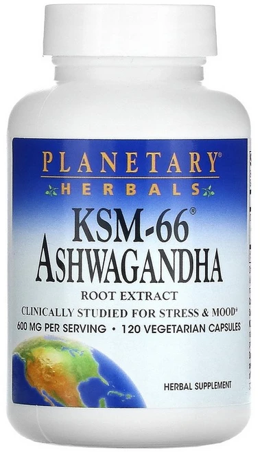 Planetary Herbals KSM-66® 아슈와간다 뿌리추출물 베지 캡슐 120정(캡슐 1정당 300mg) Herbals (플래니터리 허벌), 1개, 120정 - 쿠팡
