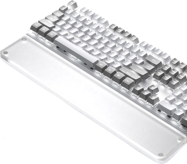 유명한 투명한 아크릴 팜레스트 키보드 손목 받침대, 1개, 유광 투명