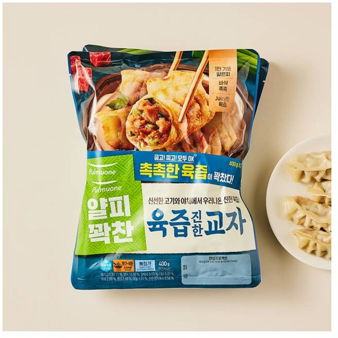 풀무원 얄피꽉찬 육즙진한 교자 만두 400gx2봉, 800g, 1개