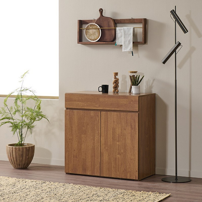 사월의가구 E0등급 거실수납장 서랍형 800 1200 스테이 수납장, 월넛브라운