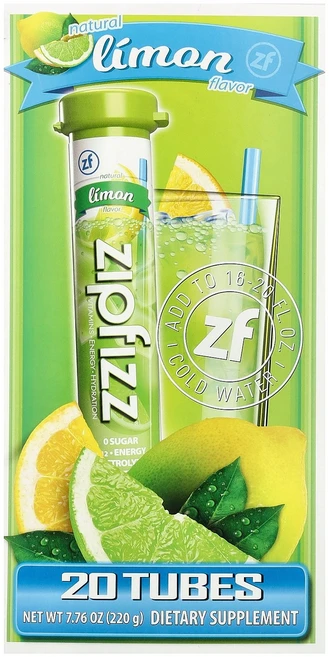 Zipfizz 에너지 드링크 믹스 라임 튜브 20개 각 11g(0.39oz) Zipfizz (집피즈), Zipfizz, 에너지 드링크 믹스, 라임, 튜브 20 - 쿠팡