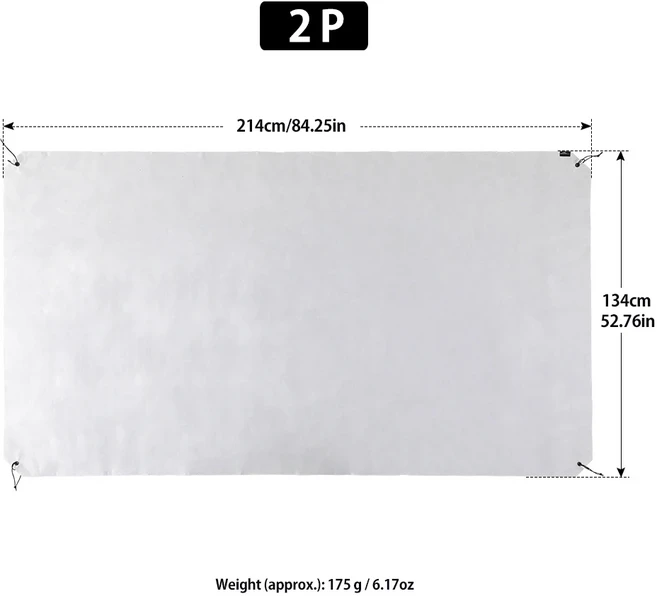 Soomloom Tyvek 매트 방수 통기성 단열 바닥 캠핑 하이킹 피크닉 경량 액세서리 소음룸, 02 2P