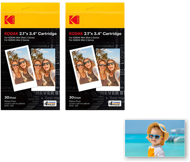 코닥 미니2 / 미니샷2 전용 카트리지 2.1 x 3.4 30p, 2개
