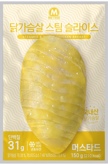 미트리 닭가슴살 스팀 슬라이스 머스타드, 150g, 24개
