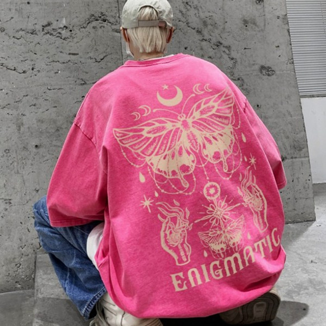 에니그마틱 프린팅 피그먼트 반팔티