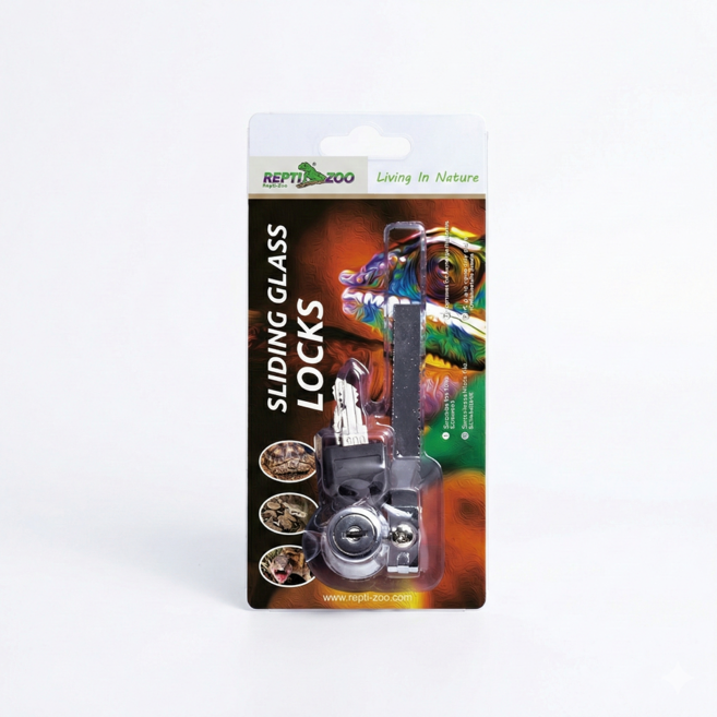 렙티주 슬라이딩 유리문 잠금장치 파충류 사육장 테라리움, 1개, 혼합