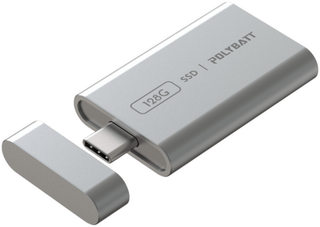 POLYBATT 外接式SSD 固態硬碟 高速450 MB/s讀寫, 銀色,單入, 128GB