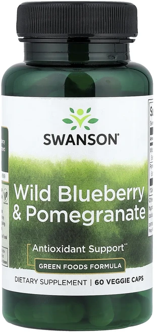 Swanson 야생 블루베리 & 석류 베지 캡슐 60정, Swanson 야생 블루베리  석류 베지 캡슐 60정, 1개 - 쿠팡