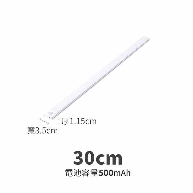 Intelligent Light 智能感應LED燈管 人體感應燈, 1個, 30公分 (三種色光可調)