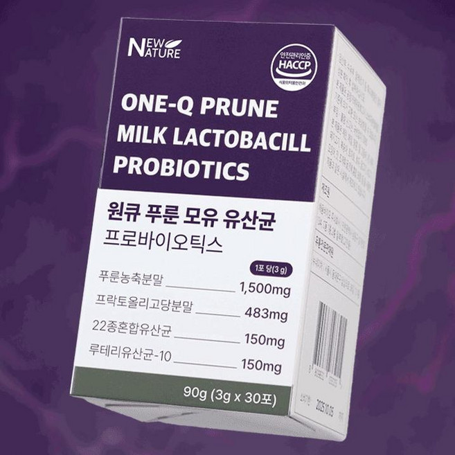 뉴네이처 원큐 푸룬 모유 유산균 프로바이오틱스 3g, 1개, 90g