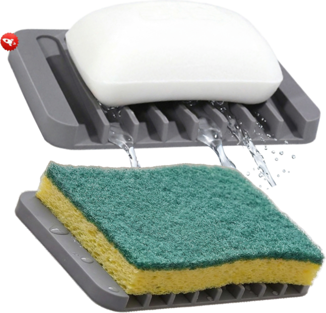 아롱달 물빠짐 좋은 실리콘 비누받침대 욕실 주방, 1세트, Gray=회색(2ea)