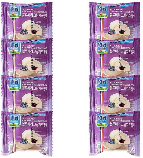 [냉동]끼리 크림치즈 찰떡 블루베리 8개, 60g