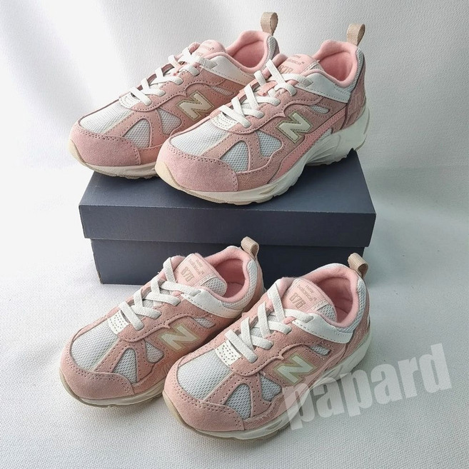 [국내매장판] 뉴발란스키즈 878 아동용 스니커즈 운동화 네이비/핑크 스웨이드