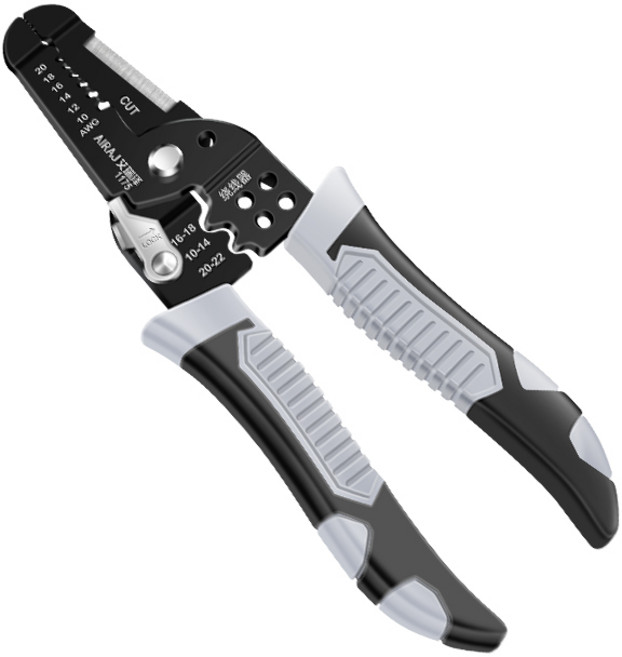 AIRAJ 절단 압선 플라이어(1175) CRV 강철로 견고하고 날카롭습니다. 안전 잠금 장치로 더욱 안전하며 전기 기술자 전용으로 다양한 작업 환경에 적합합니다., 1개