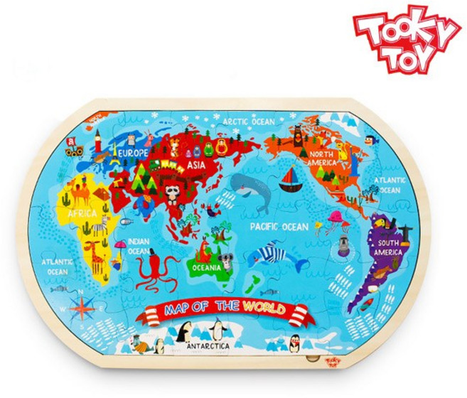 [투키토이] 투키 세계지도직소퍼즐 36pcs, 1개