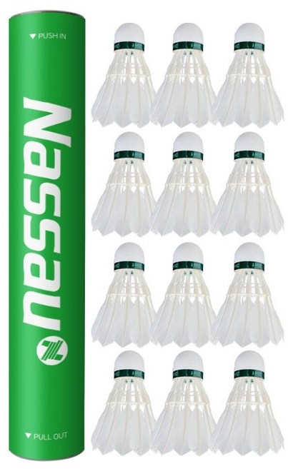 낫소 깃털 셔틀콕 NSC-701, 1개, 화이트, 12개입
