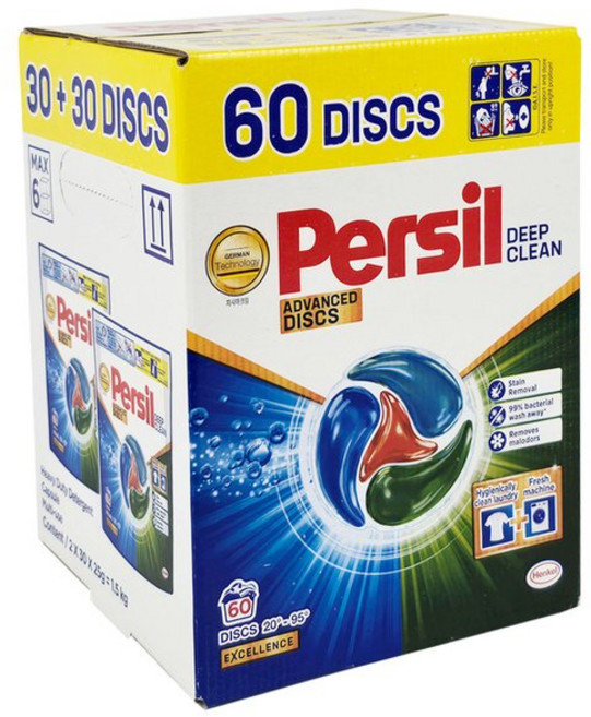 퍼실 퍼실 어드밴스드 디스크 캡슐세제 60개입(30개입x2개), 2개, 60개입