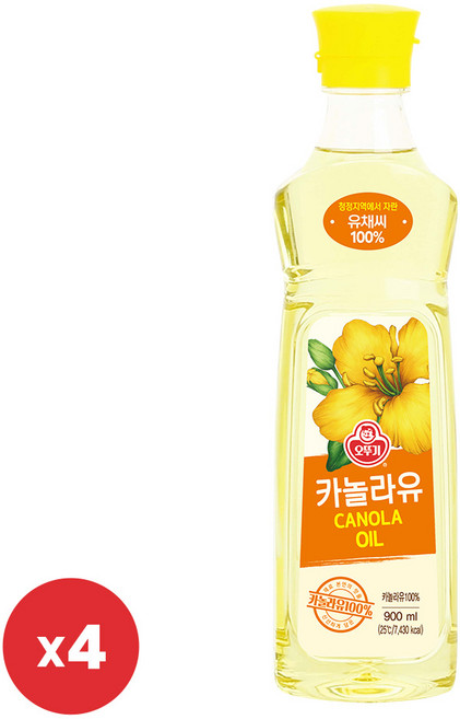 오뚜기 카놀라유 900ml, 4개