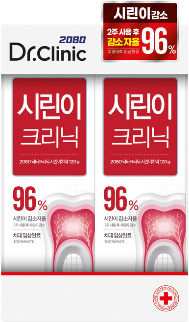 2080 닥터 크리닉 시린이 치약 120g 2입, 2개