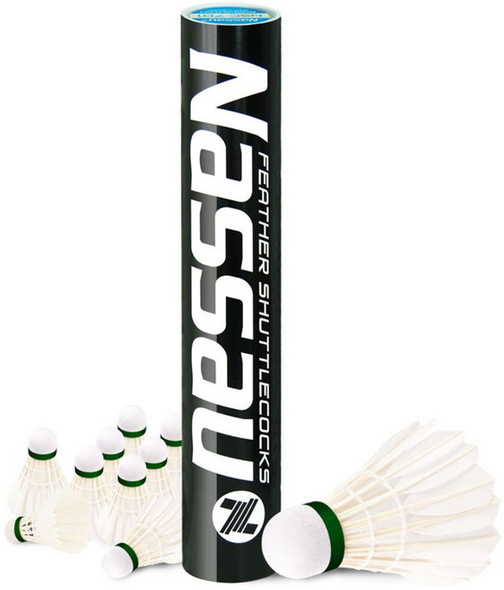 낫소 낫소 배드민턴 셔틀콕 NSC-701 깃털 12입 배드민턴콕, 낫소 깃털 셔틀콕, 1개, 12개입