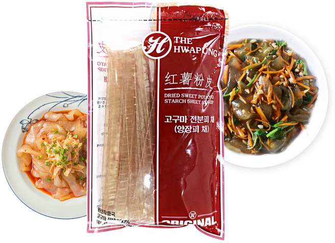 (배터짐) T H P 고구마전분 양장피 채 당면, 2개, 250g