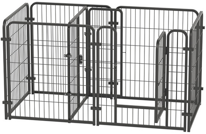 憨吉铺 寵物圍欄 狗圍欄 寵物遊戲圍欄, 黑色, 1個