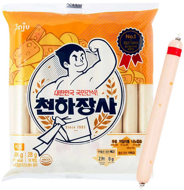 진주햄 천하장사 치즈 소시지, 28g, 16개