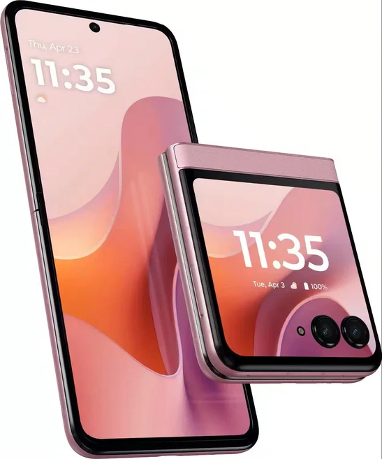 오리지널 모토로라 모토 레이저 60 5G (2025) XT2553 8GB+256GB ROM 1심+1이심 거의 새것과 같은 언락 플립, 01 256그램, 02 Add wall charger, 02 Parfait Pink, 256GB
