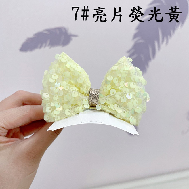 立體幻彩亮片蝴蝶結髮夾 兒童公主髮飾 寶寶頭飾
