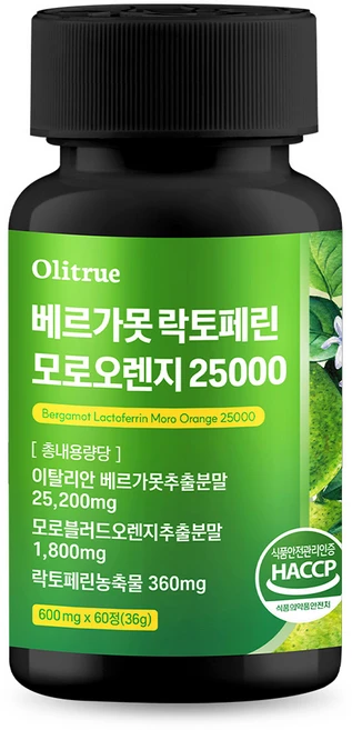 올리트루 베르가못 락토페린 모로오렌지 25000, 1개, 60정 - 쿠팡
