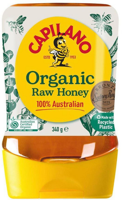호주 카필라노 Capilano 100% Australian Organic Raw Honey 100% 호주산 로우 허니 생꿀, 5개, 340g