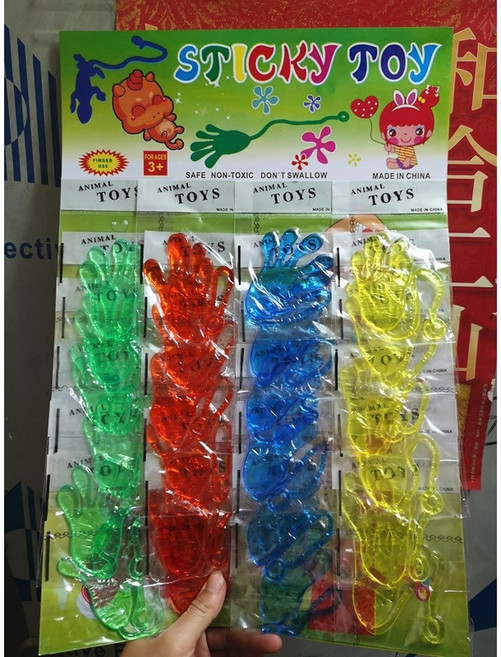 經典兒時回憶整人小手 超大彈力黏黏手掌懷舊玩具 黏黏小手一卡請下24個, 黏黏小手(1個)一卡請下24個 顏色隨機, 1個, 顏色隨機