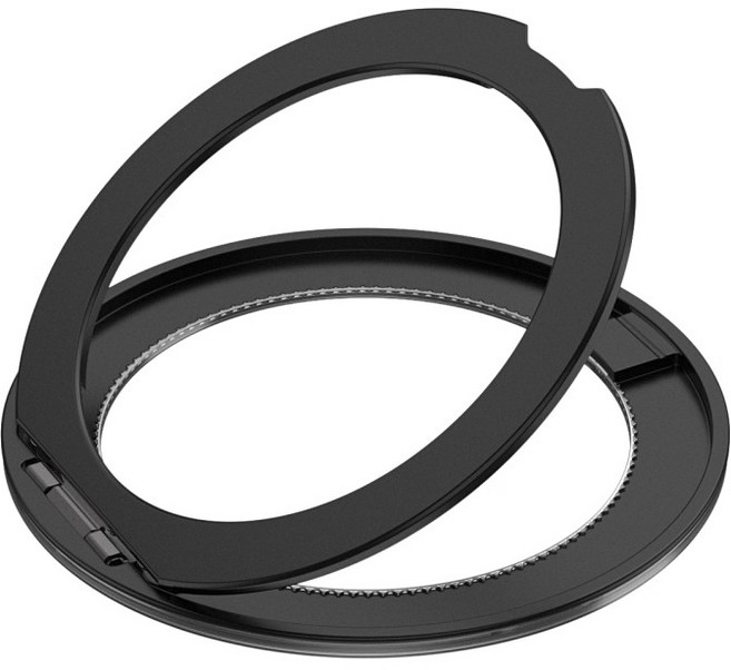 360도 회전 마그네틱 초슬림 접착식 알루미늄 합금 핑거링 휴대폰 거치대, 1개, BLack 검정색