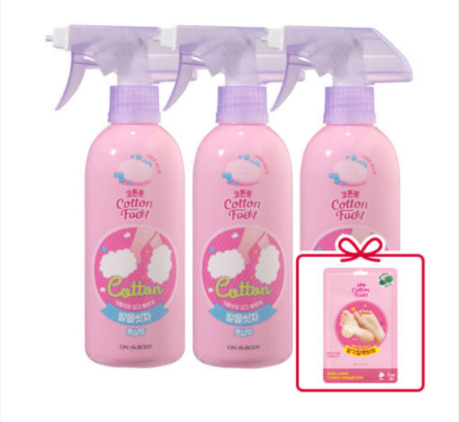 온더바디 코튼풋 발을씻자 풋샴푸 385ml 비누향 3개