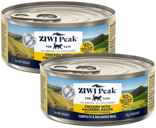 ZIWI Peak 經典雞肉鯖魚貓罐 全齡貓主食 無穀物 紐西蘭鮮肉, 85g, 48個, 糧食