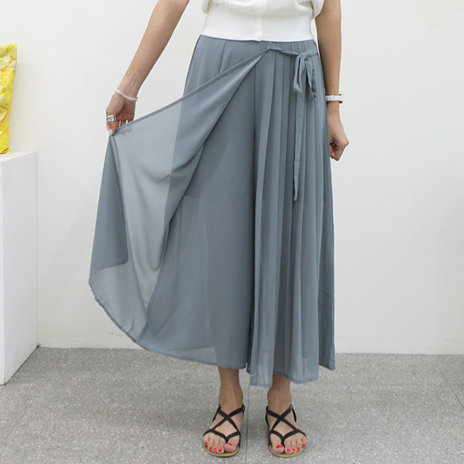 마이쏭 여성 빅사이즈 치마바지 하늘하늘 와이드팬츠 하임쉬폰랩와이드팬츠