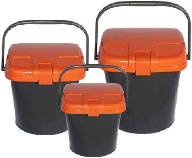 국산 업소용 식당용 가정용 음식물쓰레기 수거용기 (칩함 없음) 수거통 10L 20L 25L 10리터 20리터 25리터, 1-3. PGB-25 밀폐형(25L), 진회색(몸체)+주황색(뚜껑)