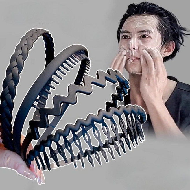 남여공용 무광 빗살 고정용 헤어밴드 귀안아픈 헤어 머리띠 4종 세트