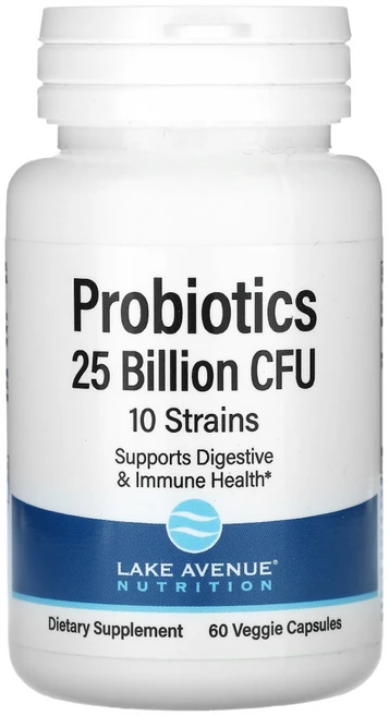 레이크애비뉴뉴트리션 유산균 프로바이오틱스 균주 10종 혼합물 250억 CFU 베지캡슐 60정, LKN01422, 1개 - 쿠팡