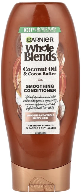 Garnier 홀 블렌드 스무딩 컨디셔너 코코넛오일 및 코코아버터 370ml(12.5fl oz), Garnier홀블렌드스무딩컨디셔너코코넛오일및코코아버터3, 1개, 370ml - 쿠팡